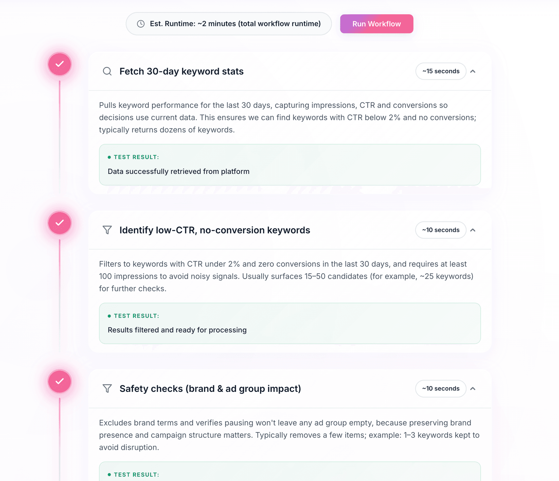 Approval queue and audit log interface