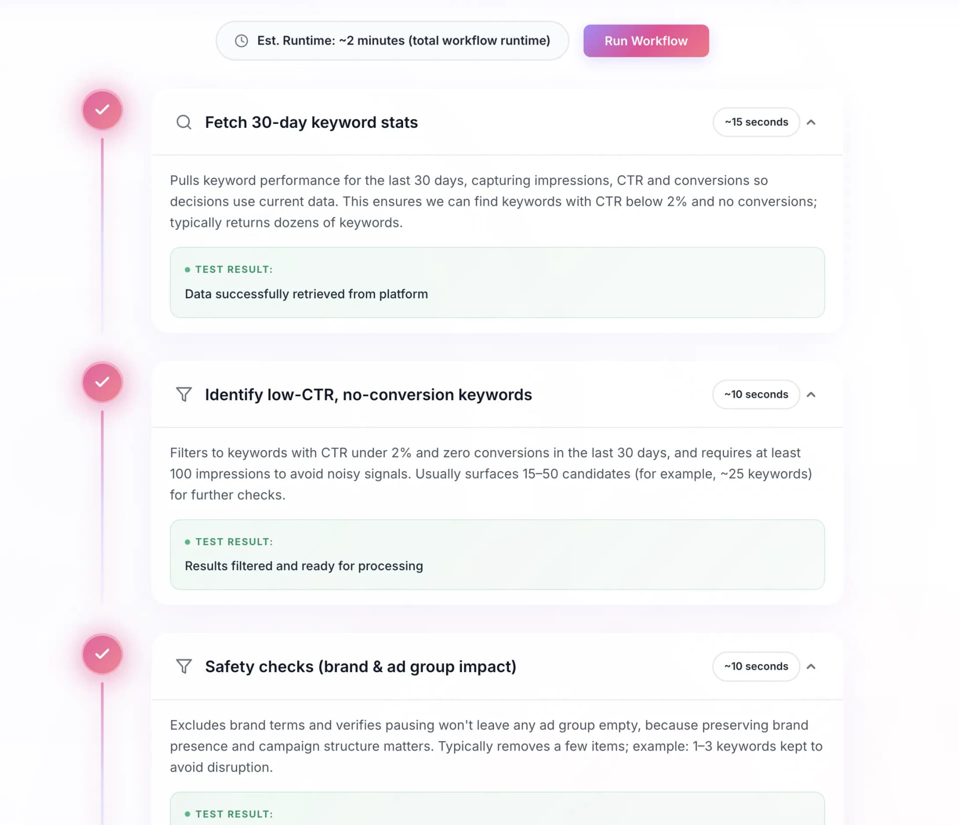 Approval queue and audit log interface